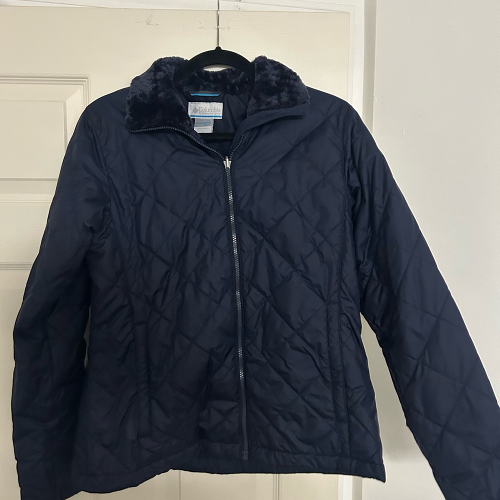 Women's Columbia Quilted Jacket - Navy Size Medium